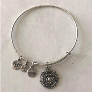 Alex and Ani Lotus peace silver bracelet